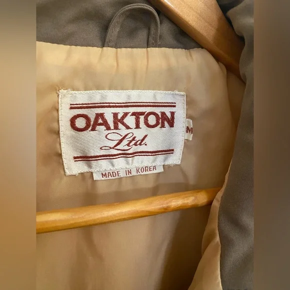 Vintage Oakton Limited Brown Snap Button Best Size M Outdoor Military - Picture 2 of 7